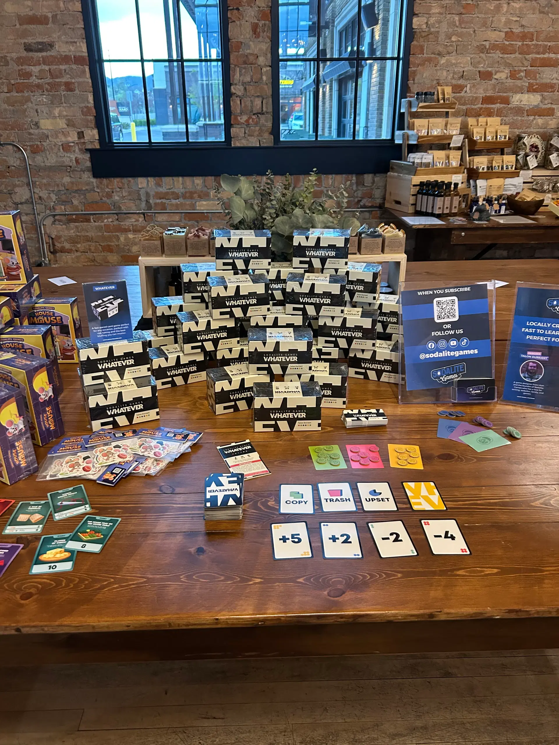 Sodalite Games display at Wild Thistle Market